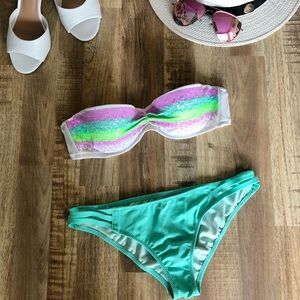 Victoria Secret Sequined Bikini Top and Bottom